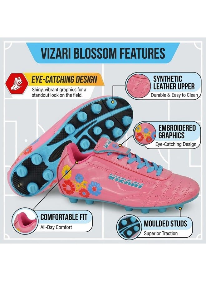 Vizari Blossom FG Soccer Shoe (Toddler/Little Kid), Pink/Blue, 8 Toddler - Image 4