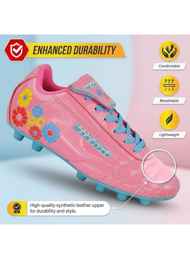 Vizari Blossom FG Soccer Shoe (Toddler/Little Kid), Pink/Blue, 8 Toddler - Image 5