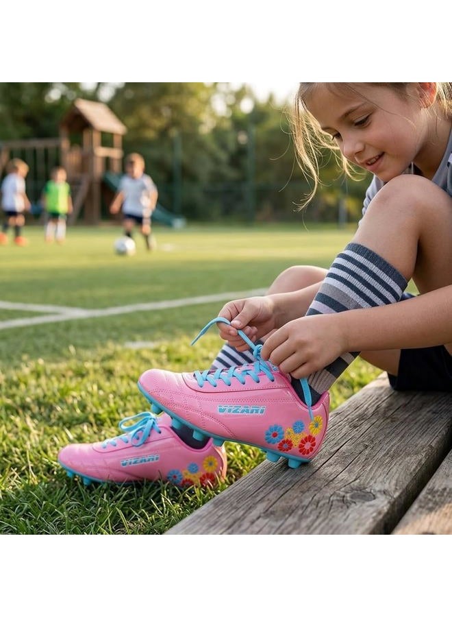 Vizari Blossom FG Soccer Shoe (Toddler/Little Kid), Pink/Blue, 8 Toddler - Image 3