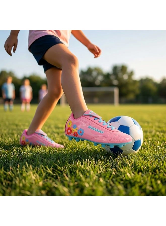 Vizari Blossom FG Soccer Shoe (Toddler/Little Kid), Pink/Blue, 8 Toddler - Image 2
