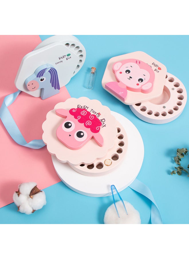 Generic Baby Teeth Box Replacement Teeth Storage Box Storage Box For Boys And Girls Baby Teeth Commemorative Box Fetal Hair Collection Box-Color:Sheep Fruit  - Image 2