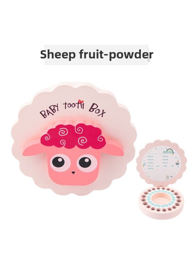 Generic Baby Teeth Box Replacement Teeth Storage Box Storage Box For Boys And Girls Baby Teeth Commemorative Box Fetal Hair Collection Box-Color:Sheep Fruit  - Image 1