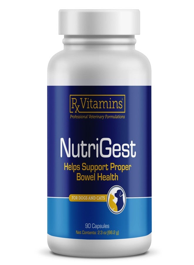 ركس فيتامينز كبسولات نوتريجست من آر إكس فيتامينز للقطط والكلاب - بروبيوتيك لصحة الجهاز الهضمي معزز بالجلوكوزامين لدعم صحة الأمعاء - يساعد في تخفيف الإمساك وعلاج الإسهال - 90 كبسولة - Image 1