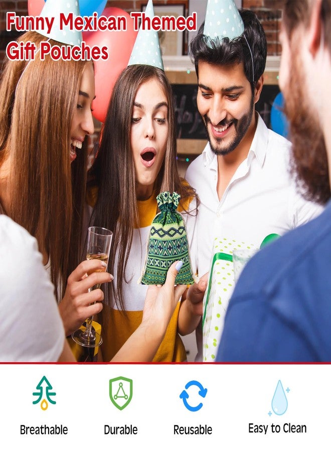 أكياس حلوى قابلة لإعادة الاستخدام من SilTriangle، 50 قطعة، بتصميمات مكسيكية، مقاس 4 × 6 بوصة، بنمط قبعة سومبريرو أزتيكية، وأكياس صغيرة برباط للمجوهرات، وأكياس قطنية صغيرة للهدايا، وأكياس هدايا لحفلات بيرو، وأكياس هدايا لحفلات تيراكوتا. - Image 5