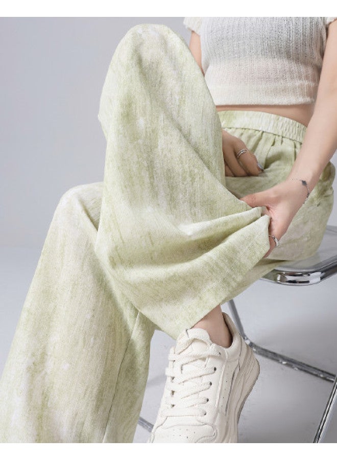 Baleno chinese Style Textured Summer 2025 Elastic Waist Loose-fit Thin Casual Trousers - Image 1