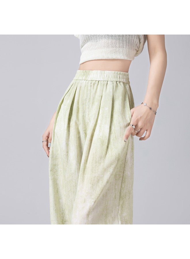 Baleno chinese Style Textured Summer 2025 Elastic Waist Loose-fit Thin Casual Trousers - Image 3