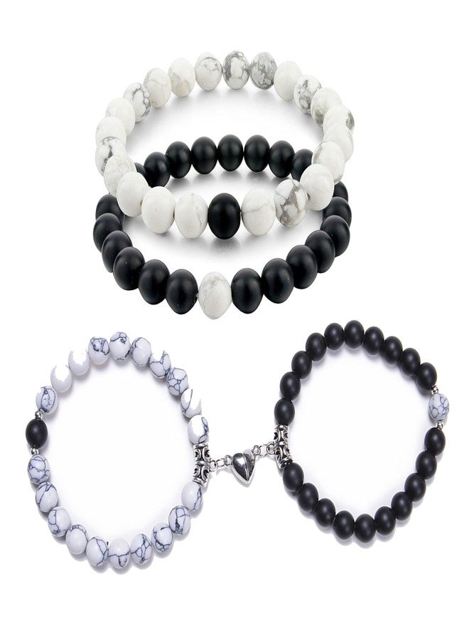 Thrillz Couple Bracelet For Women Men Beads Magnetic Couple Bracelets For Women Men Boys Girls Friendship Band Wrist wear Bracelet Set Combo Pack of 2
