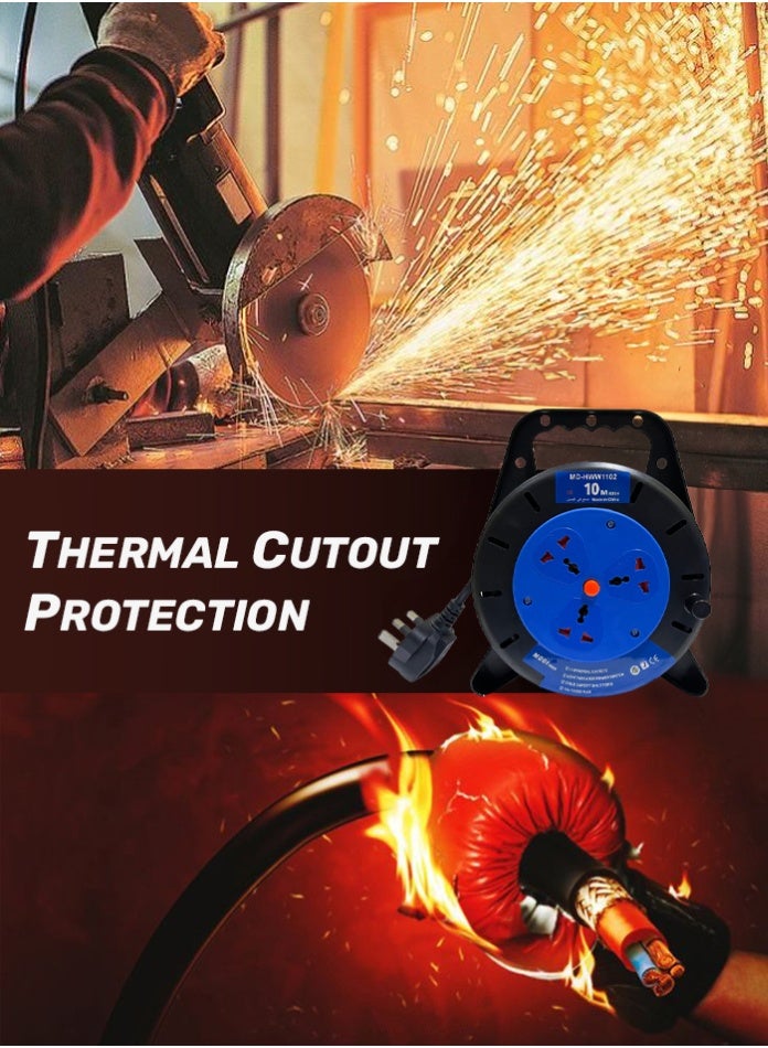 MODI Extension cable reel 5m 13A neon power indicator heavy duty portable extension cord for home office outdoor workshop safe electricity use - Image 5