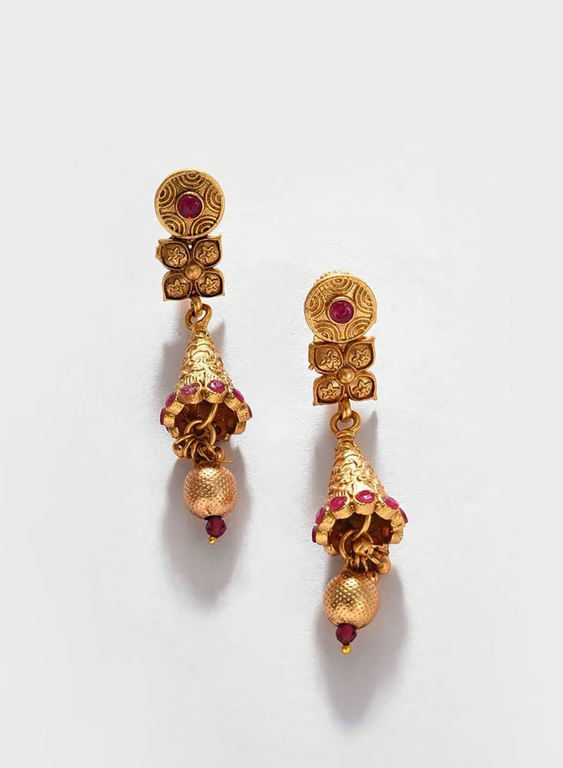 SOHI Gold Plated Designer Stone Necklace Set