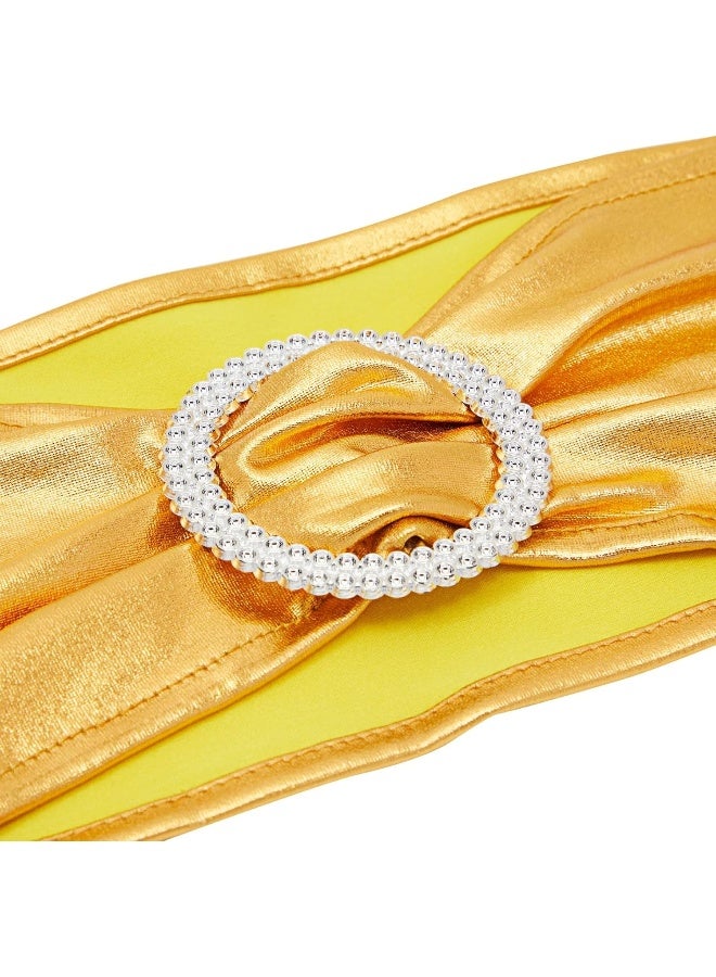 Juvale 100 Pack Gold Chair Sashes with Silver Buckles for Wedding Reception Baby Shower Birthday Party  Gold Sash Fits 135 to 165Inch Chair Backs - Image 3