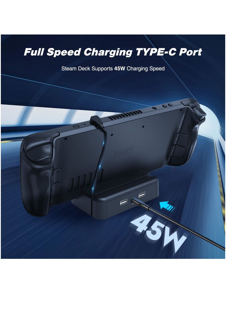 Y&D Compatible with Stand Base for Steam Deck, Deck Accessories, Charging Dock Dual USB and Full Speed C Port Anti-Slip Holder - Image 3