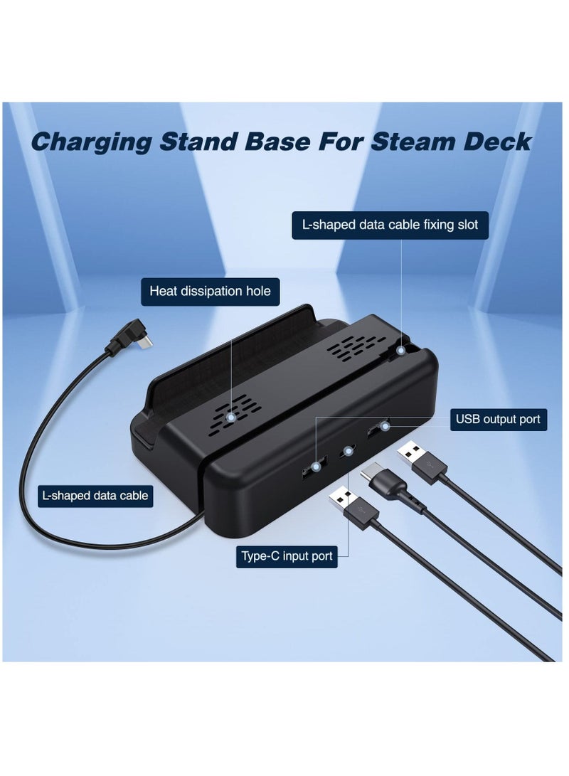 Y&D Compatible with Stand Base for Steam Deck, Deck Accessories, Charging Dock Dual USB and Full Speed C Port Anti-Slip Holder - Image 5