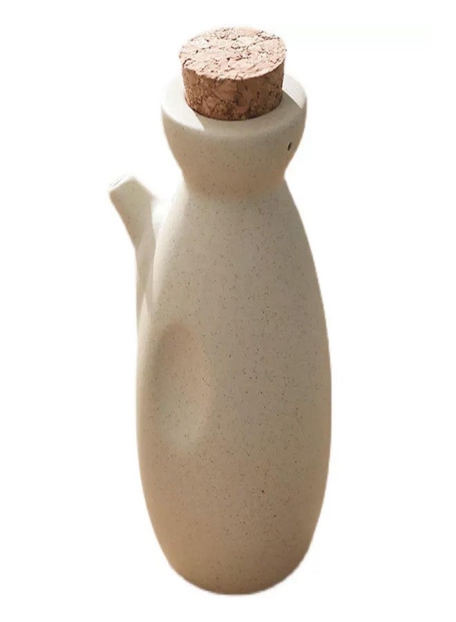 JWTIFOA Ceramic Olive Oil Dispenser, Japanese Style Soy Sauce Dispenser Bottle for Kitchen, 10oz Sushi Sauce Container with Cork Stopper - Image 1