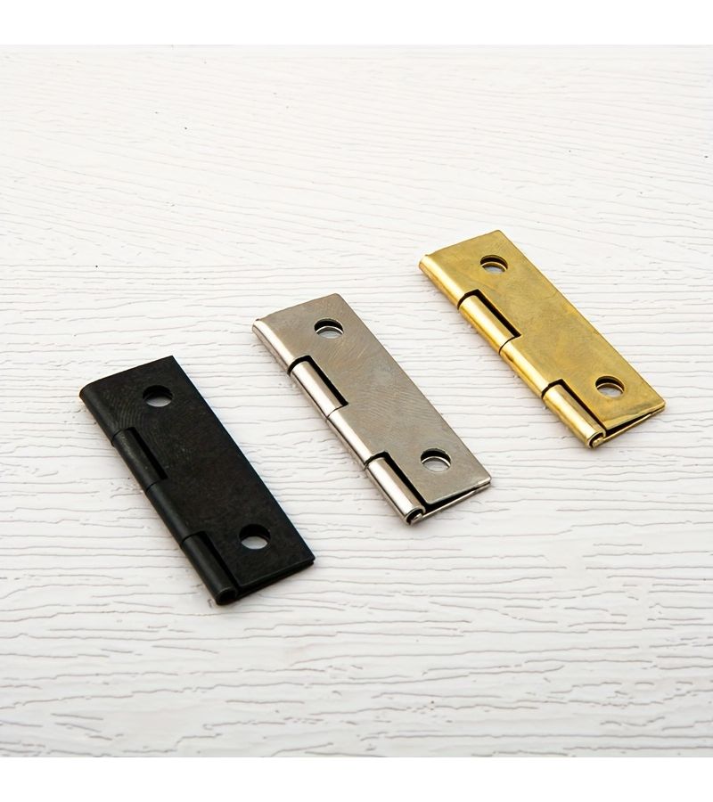 1 5 Inch Golden Furniture Hinges 20 Hinges 80 Screws Durable Hardware Storage Box - Image 4