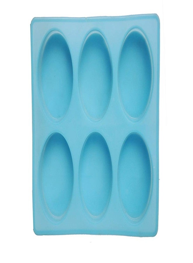 MOSHTU 6 Cavity Silicone Oval Shape Easter Mould Tray for Soaps Chocolate Candy Jelly Desserts All Purpose of Baking Mould (Multicolor) - Image 1