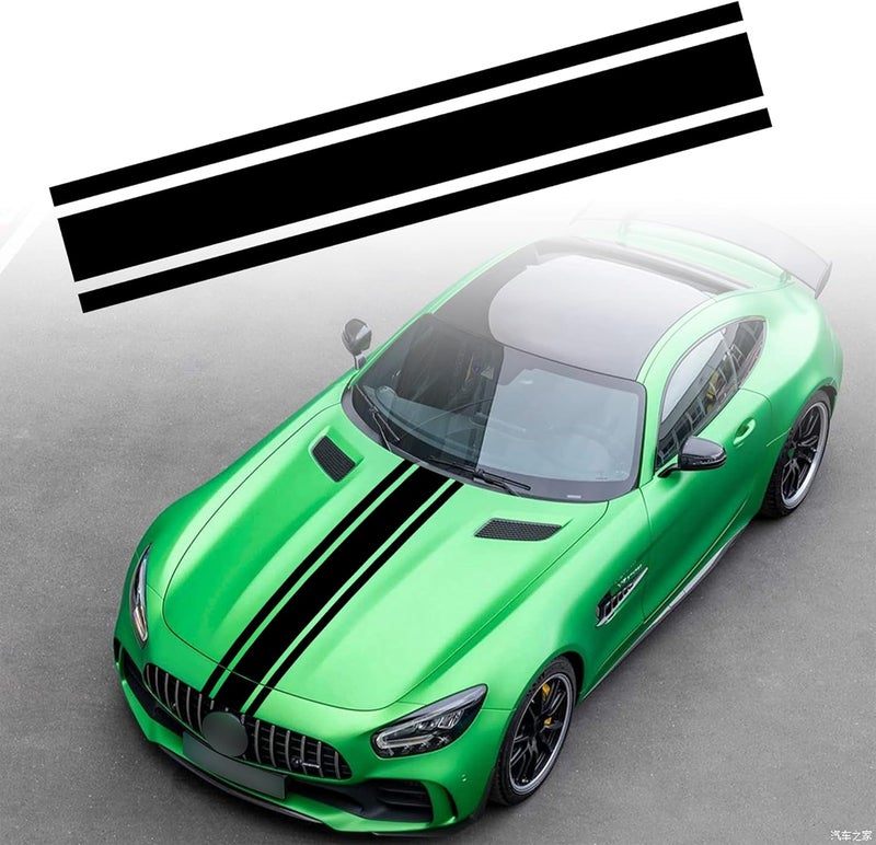 bpa Car Hood Stripe Sticker - Matte Black - Image 1