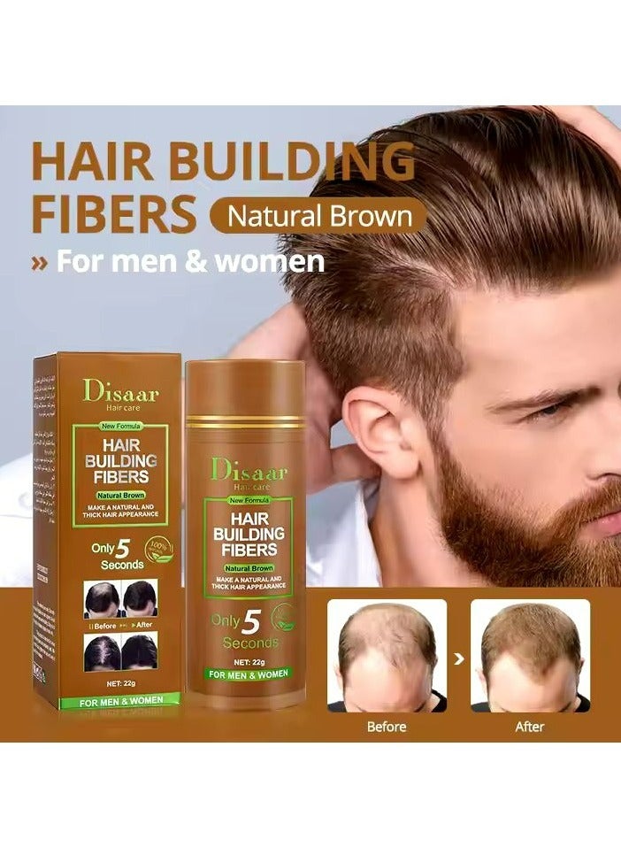Disaar Hair Building Fibers Powder for Men Women Natural Brown 22g - Image 2