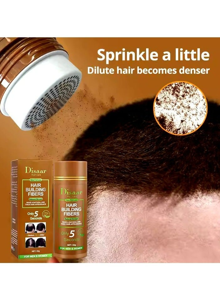 Disaar Hair Building Fibers Powder for Men Women Natural Brown 22g - Image 3