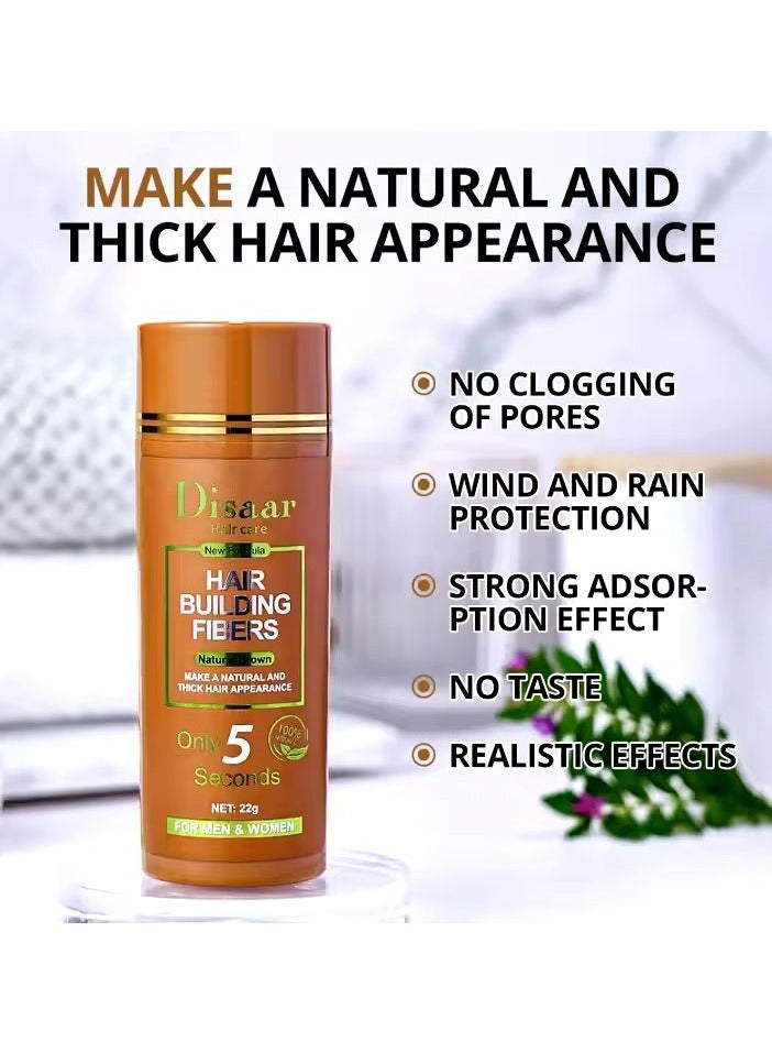 Disaar Hair Building Fibers Powder for Men Women Natural Brown 22g - Image 5
