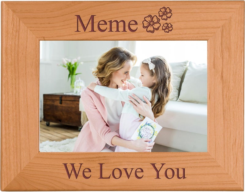 CustomGiftsNow Meme We Love You - Engraved Wood Picture Frame - Fits 4x6-inch photo - Image 1