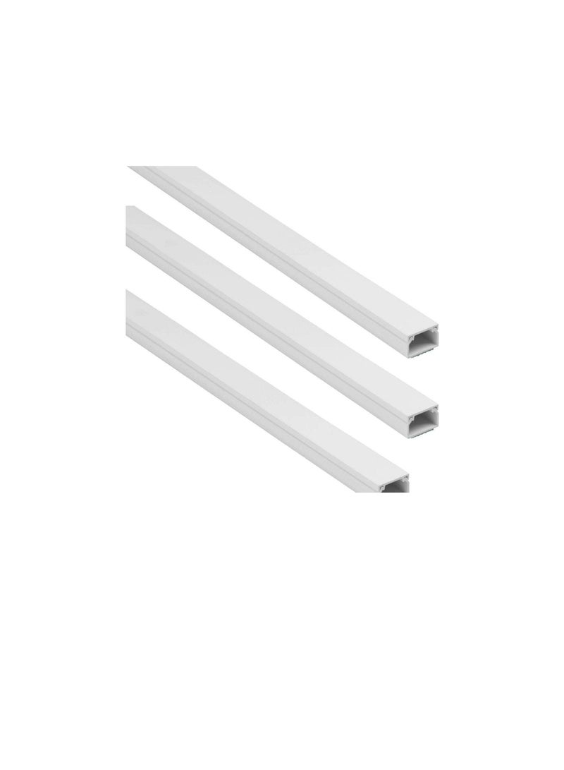 90cm Square Cable Box Self Adhesive PVC Trunking White Sticker Wall Cord Cover Cable Concealer On-Wall Wire Cover Paintable Cable Management Raceway to Hide Wires - Pack of 3 (10x10MM)  - Image 3