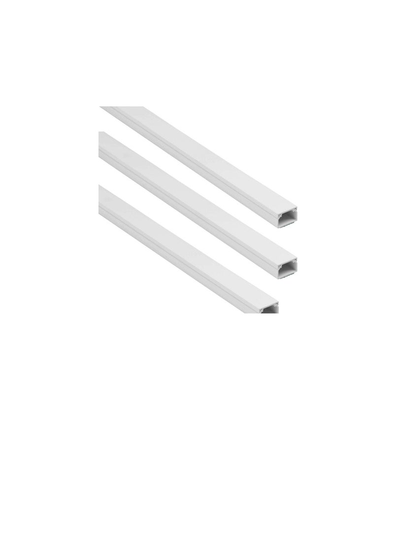 90cm Square Cable Box Self Adhesive PVC Trunking White Sticker Wall Cord Cover Cable Concealer On-Wall Wire Cover Paintable Cable Management Raceway to Hide Wires - Pack of 3 (10x10MM)  - Image 2