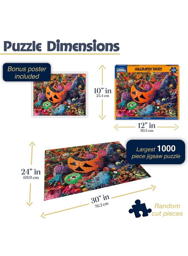White Mountain Halloween Treats Halloween Puzzles 1000 Pieces Fun Jigsaw Puzzle for Fall and Autumn