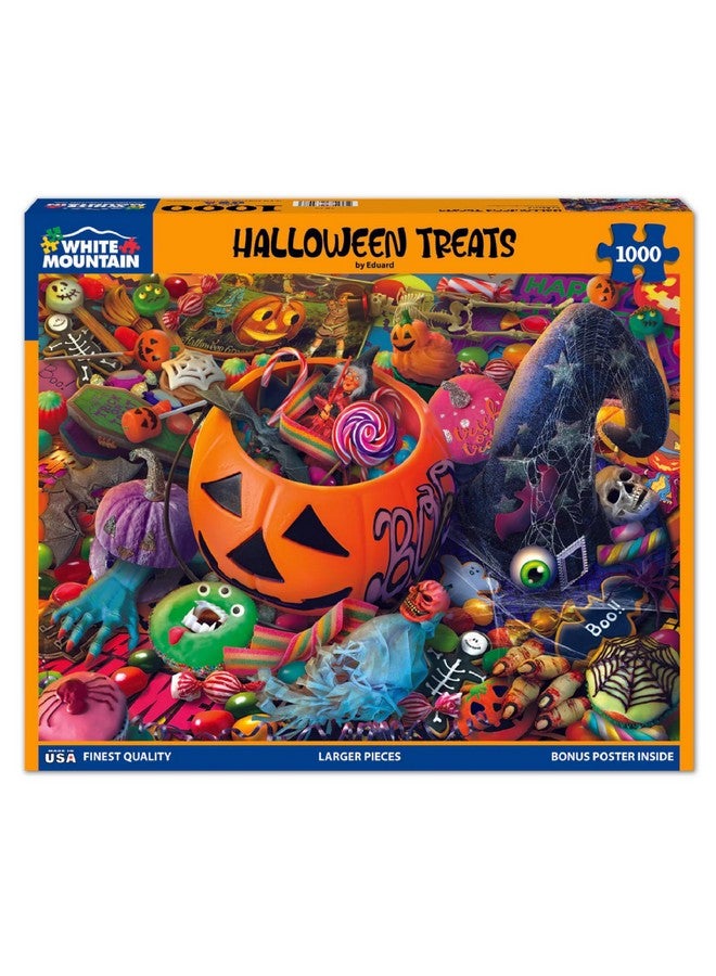 White Mountain Halloween Treats Halloween Puzzles 1000 Pieces Fun Jigsaw Puzzle for Fall and Autumn