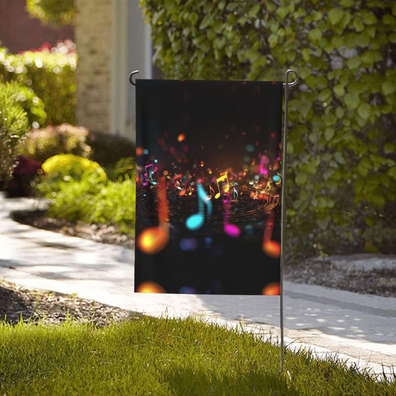 Colorful Music Notes Double Sided Garden Flag 28x40 Inch Seasonal Outdoor Yard Decor - Image 5