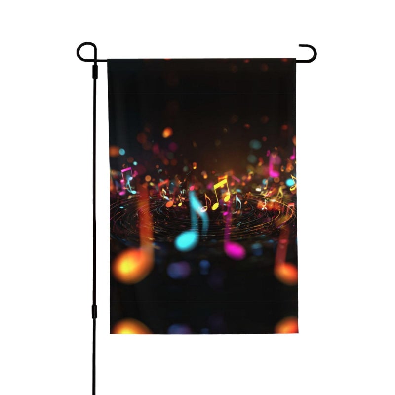 Colorful Music Notes Double Sided Garden Flag 28x40 Inch Seasonal Outdoor Yard Decor - Image 2