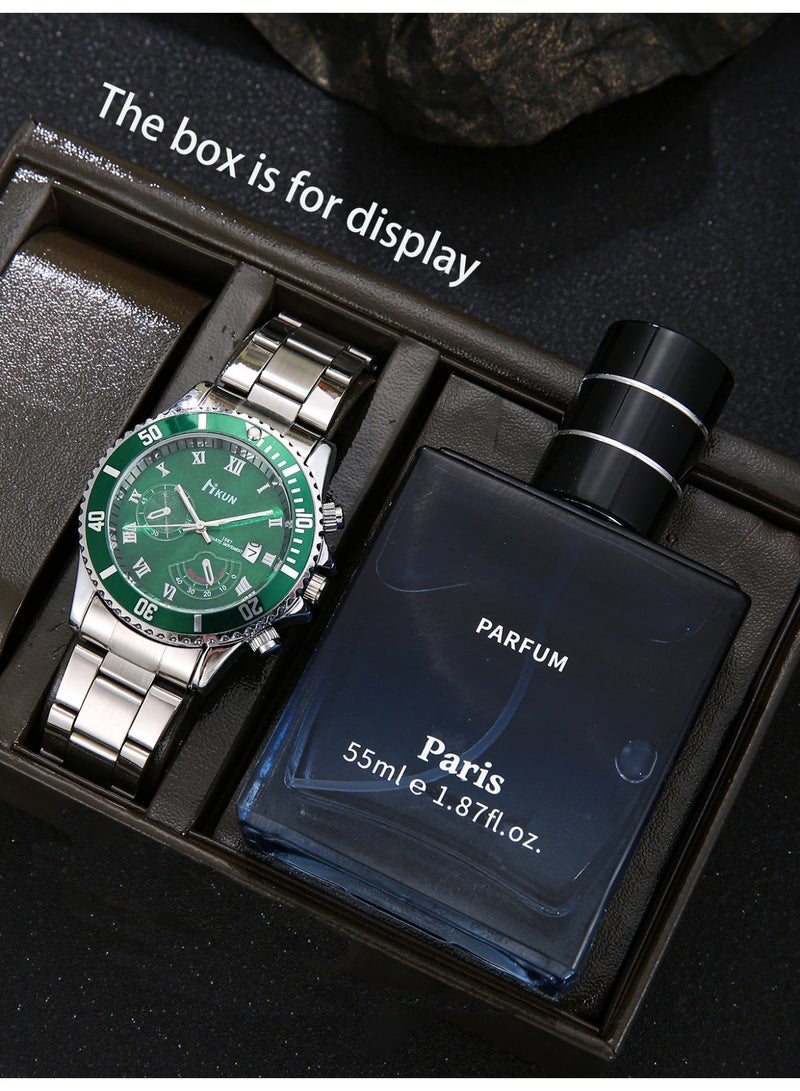 Elite choice, men's watch+perfume combination, low-key temperament, suitable for birthday and holiday gifts for friends and lovers. - Image 1