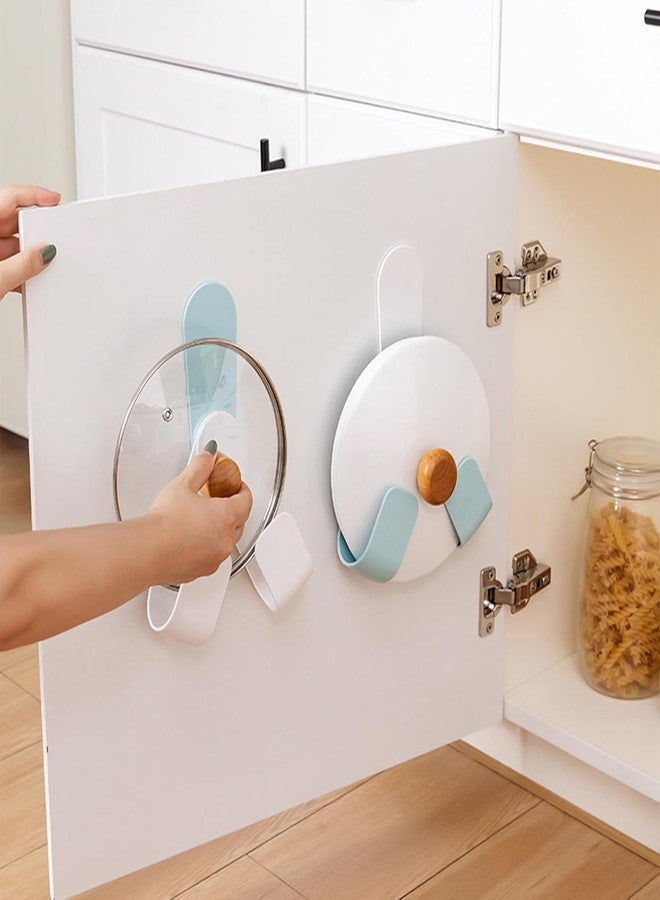 Vroxy Pot Lid Holder for Cupboard Door - Self-Adhesive Pan Lid Storage Rack, Wall Mountable Lid Organizer for Kitchen Cabinets and Walls(1Pcs) - Image 1