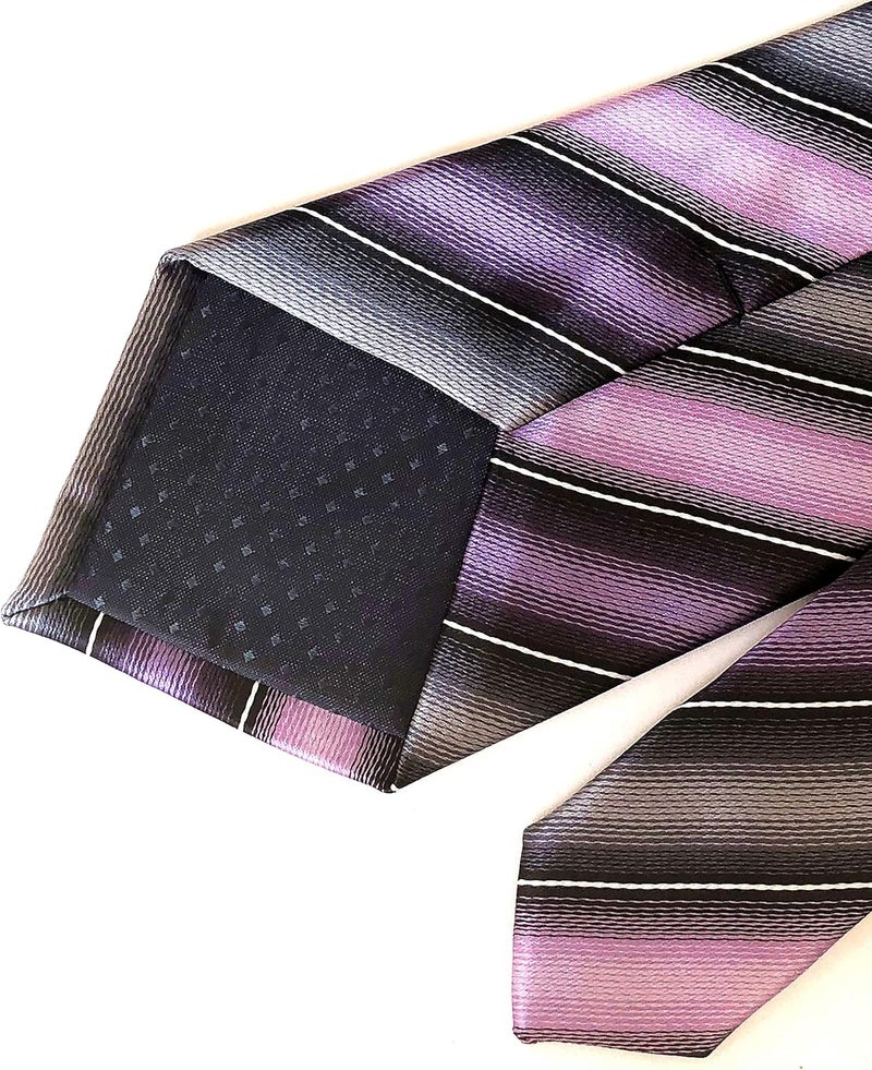 Secdtie Men's Classic Stripe Jacquard Woven Silk Tie Formal Party Suit Necktie - Image 3