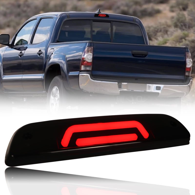 KEEGTBOX Smoke High Mount Stop Lights LED Third Brake Light Assemblies Compatible with Toyota Tacoma Truck 19952015 Rear LED Brake Lamp Bar Taillight