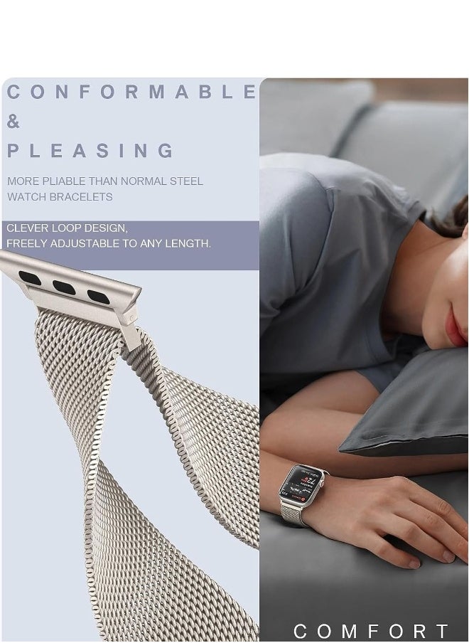 Generic - Stainless Steel Milanese Loop Compatible with Apple Watch Band 38mm 40mm 41mm 42mm 44mm 45mm 49mm, Replacement Band for iwatch Series 9, Ultra 2, SE, Ultra, 8 7 6 5 4 3 2 1（41/40/38mm） - Image 1