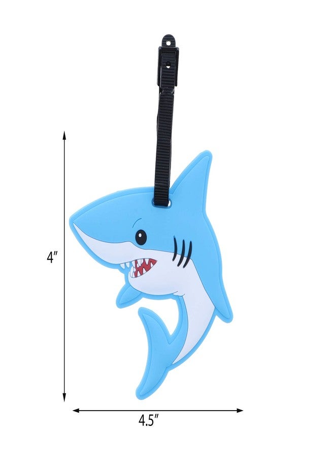 SandT Collection Animal Luggage Tags Cute Suitcase Labels (Set of 2) (Shark) - Image 2
