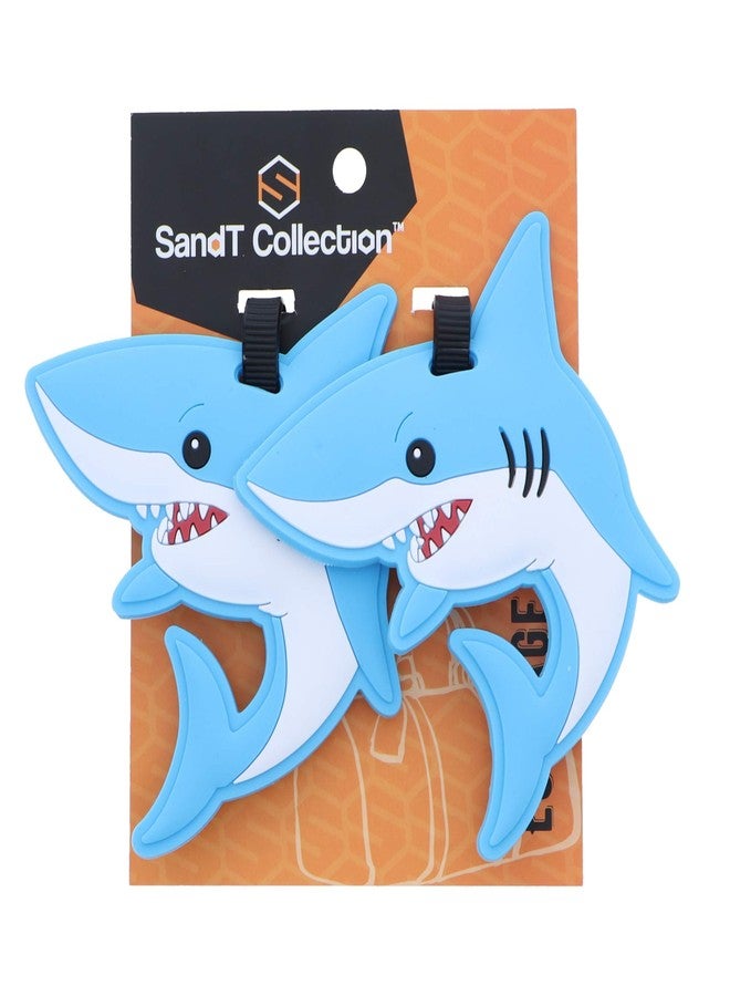 SandT Collection Animal Luggage Tags Cute Suitcase Labels (Set of 2) (Shark) - Image 4