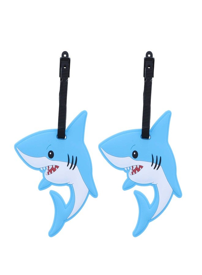 SandT Collection Animal Luggage Tags Cute Suitcase Labels (Set of 2) (Shark) - Image 1