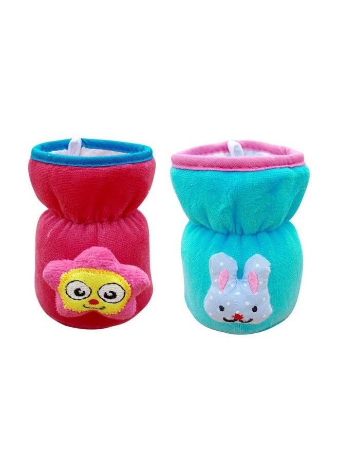 The Little Lookers Bottle Cover For Feeders Soft Plush Stretchable Baby Feeding Bottle Cover With Easy To Hold Strap (Pink & Blue Narrow Neck 60Ml 2Oz)  - Image 2