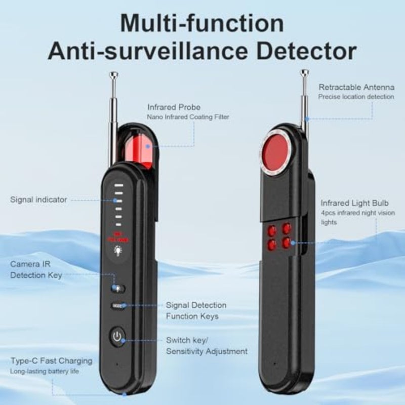 Hidden Camera Detector, 2025 Hidden Bug and Device GPS Detector for Trave, Hotels, Home, Office, 6 Levels Sensitivity - Image 2
