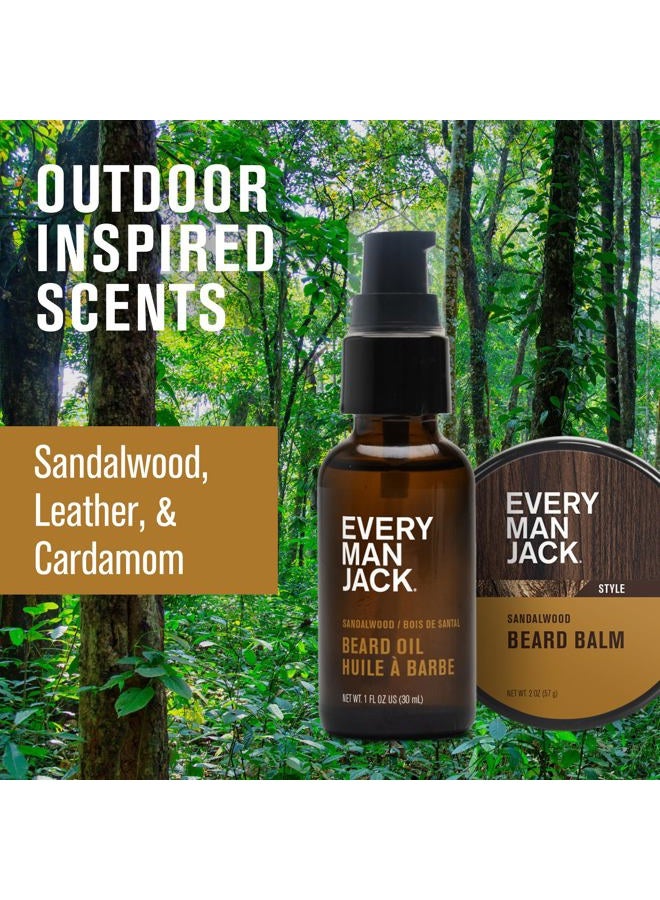 Every Man Jack Beard Grooming Kit For Men - Includes Sandalwood Oil & Balm, Brush, Wooden Dual-Sided Comb, Trimming Scissors And Mustache Comb - Image 5