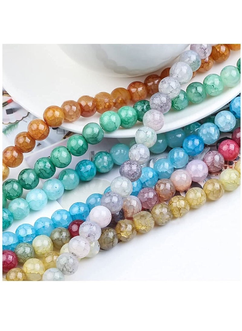 Y&D Colorful Cracked Glass Beads 200PCS Crackle Lampwork Crystal with Hole Sparkling Chakra Loose for Crafts & Jewellery Making Necklace Bracelet Earrings Mobiles Wind Chimes Gifts  - Image 5