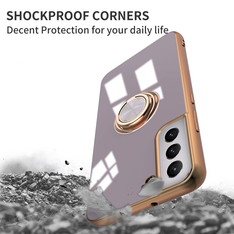 Tnarru Compatible for Samsung Galaxy S22 Plus Case with Ring Holder Kickstand [with Magnetic] Soft TPU Shockproof Electroplated Protective Phone Case for Galaxy S22+ 5G Purple - Image 4