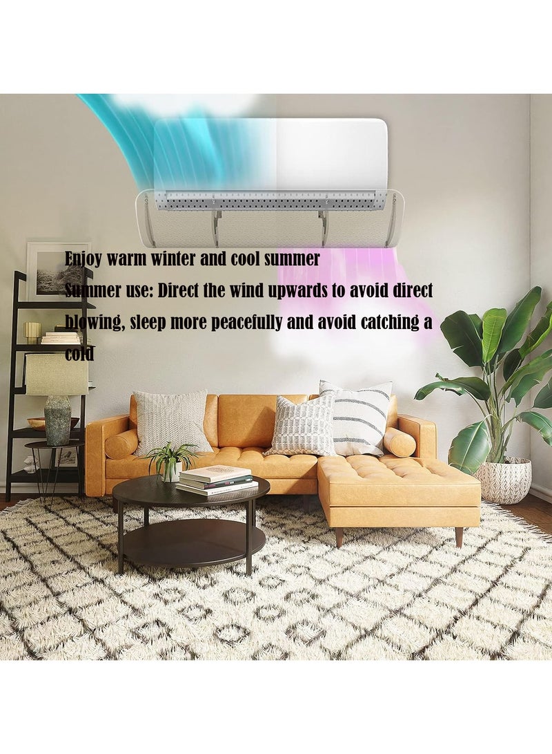 ARNOTEC Ultra Clear Universal AC Wind Deflector - No Tools Installation, Fits 60-90cm Wall Air Conditioners, Crystal Transparent Baffle with Adjustable Airflow & Dust Filter, Anti-Drip Design, Renters Friendly  - Image 3