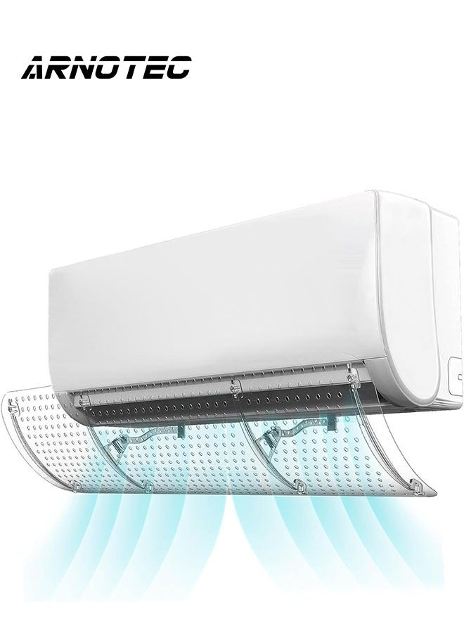ARNOTEC Ultra Clear Universal AC Wind Deflector - No Tools Installation, Fits 60-90cm Wall Air Conditioners, Crystal Transparent Baffle with Adjustable Airflow & Dust Filter, Anti-Drip Design, Renters Friendly  - Image 1