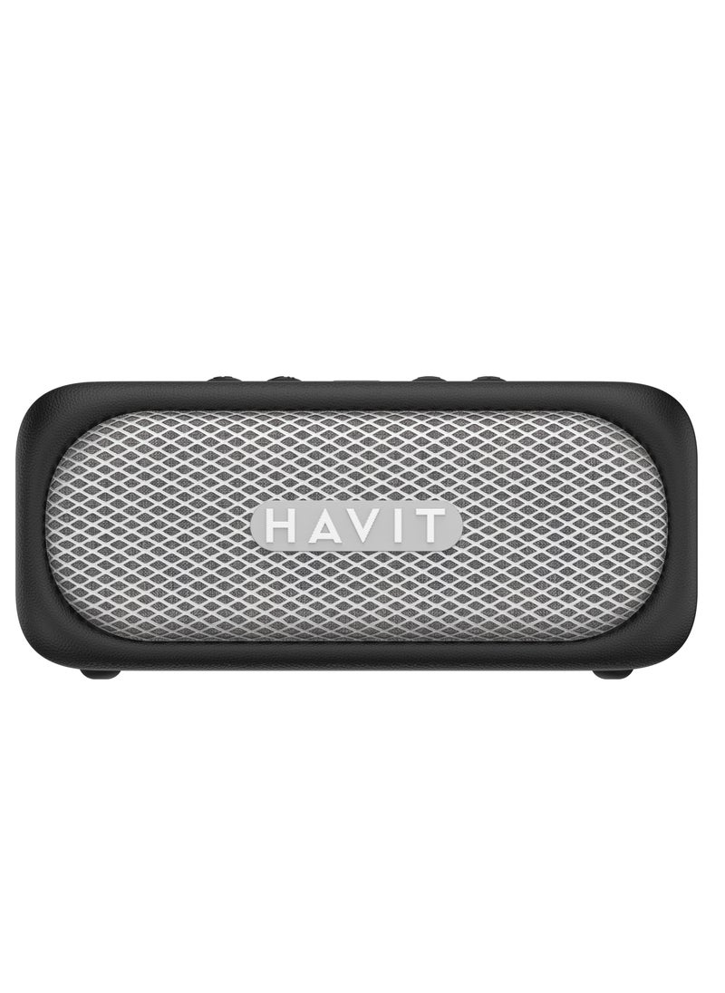 Portable Bluetooth Speaker V5.3 with Retro Design, IPX7 Waterproof Rating, 20W Powerful Sound, AUX & TF Card Ports, TWS for Stereo Pairing, 25-Hour Playtime, Hands-Free Calls, and Voice Assistant Support, Perfect for Outdoor Adventures and Home Use- Black