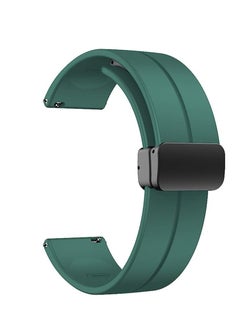 Generic 20mm Silicone Strap With Magnetic Folding Buckle For Amazfit GTS 4 Mini - Bip 3 - GTS 2 Mini- Amazfit GTS 2-Amazfit GTS 4 Green  - Image 1