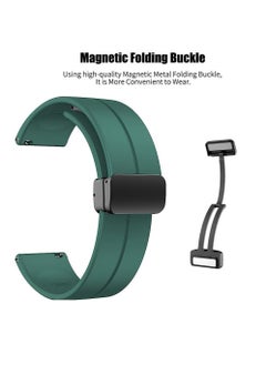 Generic 20mm Silicone Strap With Magnetic Folding Buckle For Amazfit GTS 4 Mini - Bip 3 - GTS 2 Mini- Amazfit GTS 2-Amazfit GTS 4 Green  - Image 3
