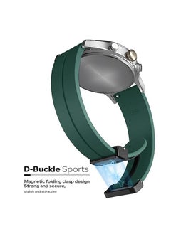 Generic 20mm Silicone Strap With Magnetic Folding Buckle For Amazfit GTS 4 Mini - Bip 3 - GTS 2 Mini- Amazfit GTS 2-Amazfit GTS 4 Green  - Image 2