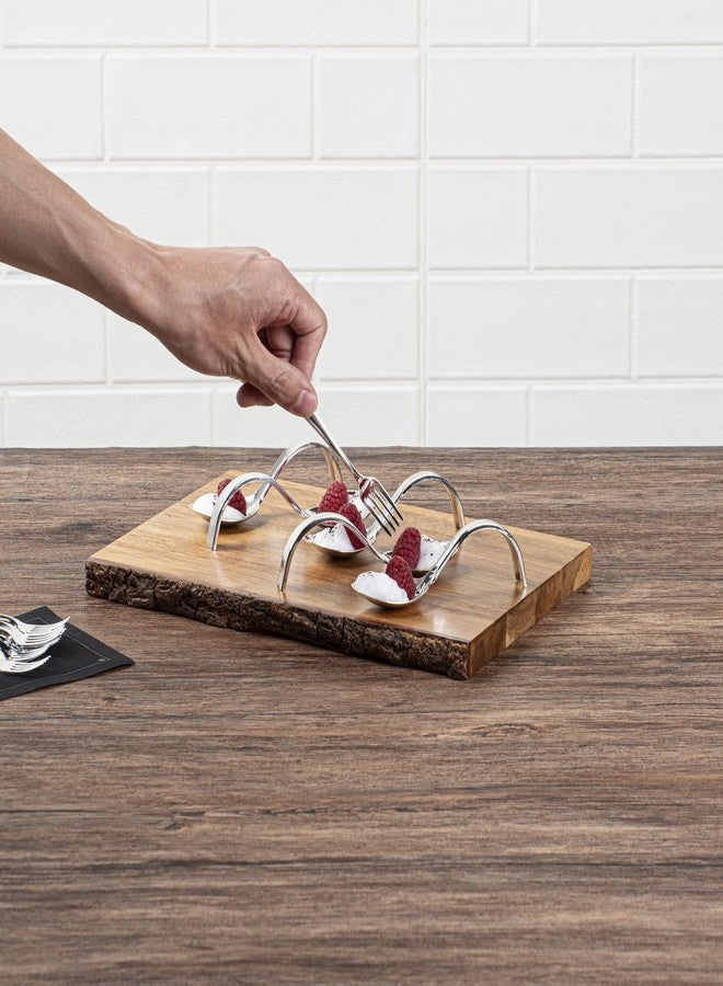 Restaurantware 4 Inch Tasting Spoons 100 Disposable Appetizer Spoons - Curved Handle Pair With Appetizers or Desserts Silver Plastic Sample Spoons For Parties Or Special Occasions - Image 5